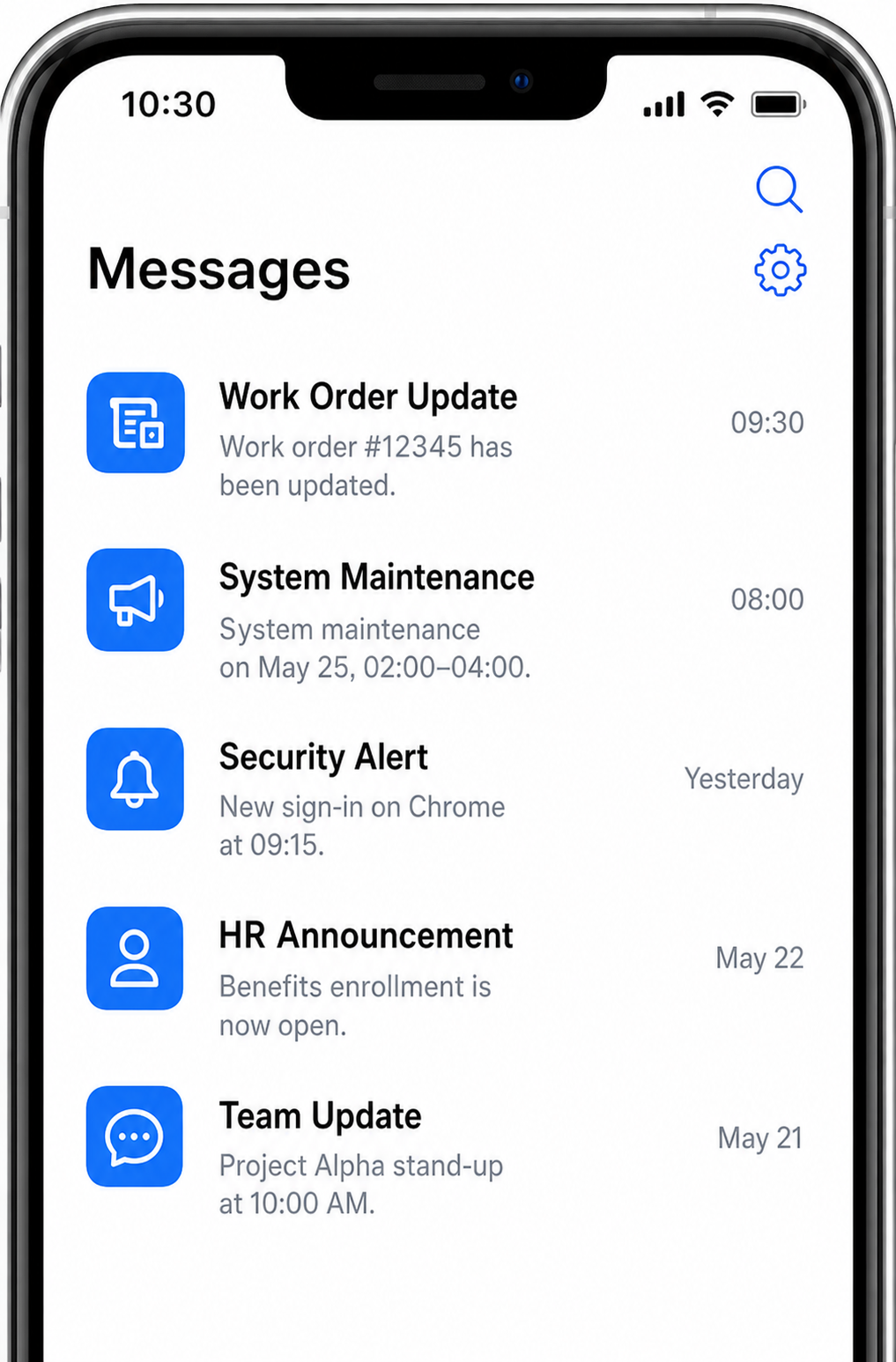 Mobile messaging interface